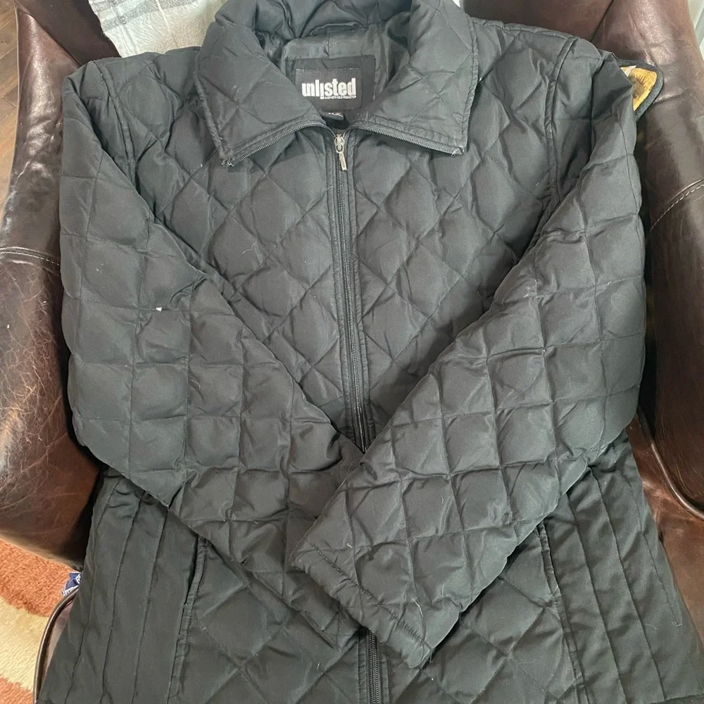 UNLISTED Kennith Cole Quilted Jacket Black Womens XL EUC - Picture 5 of 5